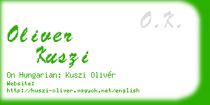 oliver kuszi business card